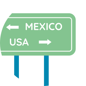 USA Mexico border graphic icon