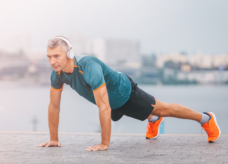 Middle age man exercising and in shape